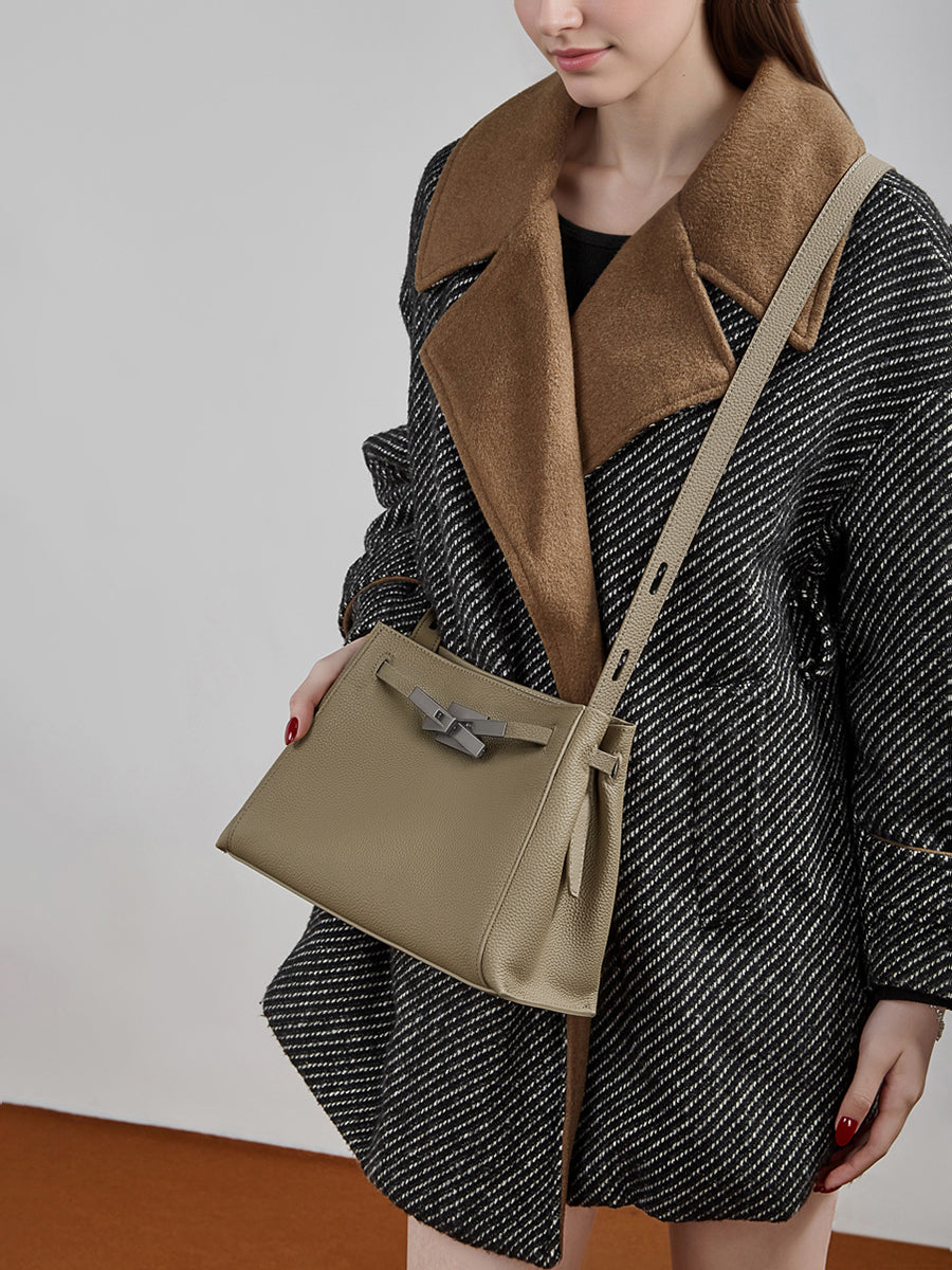 Bolso tote cubo Kelly de piel de gran capacidad