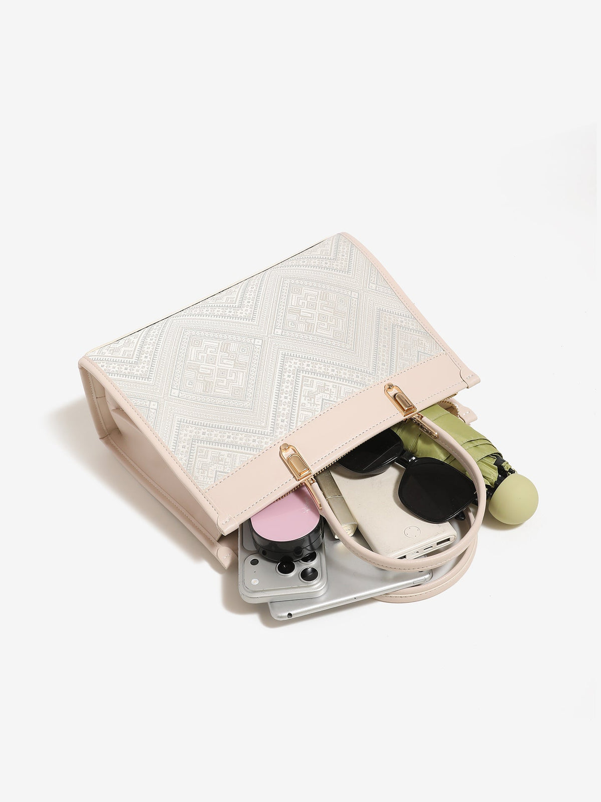Bolso clutch geométrico de piel vegana