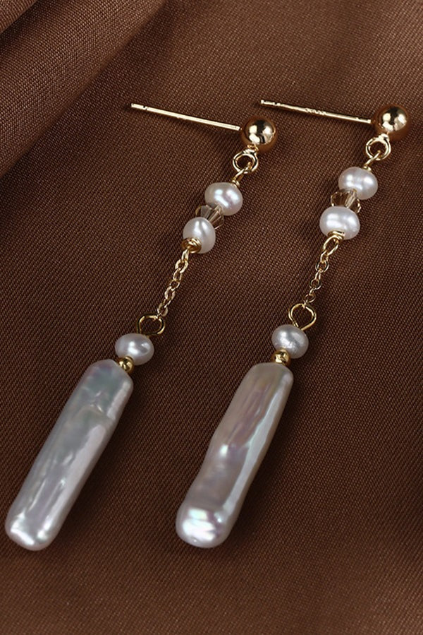 Pendientes de perla y flor