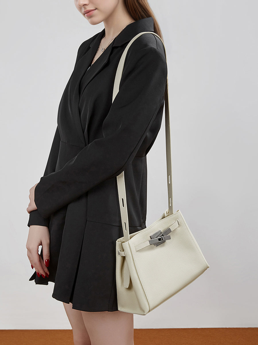 Bolso tote cubo Kelly de piel de gran capacidad