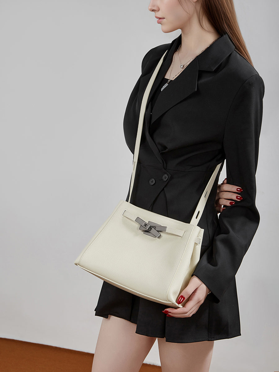 Bolso tote cubo Kelly de piel de gran capacidad