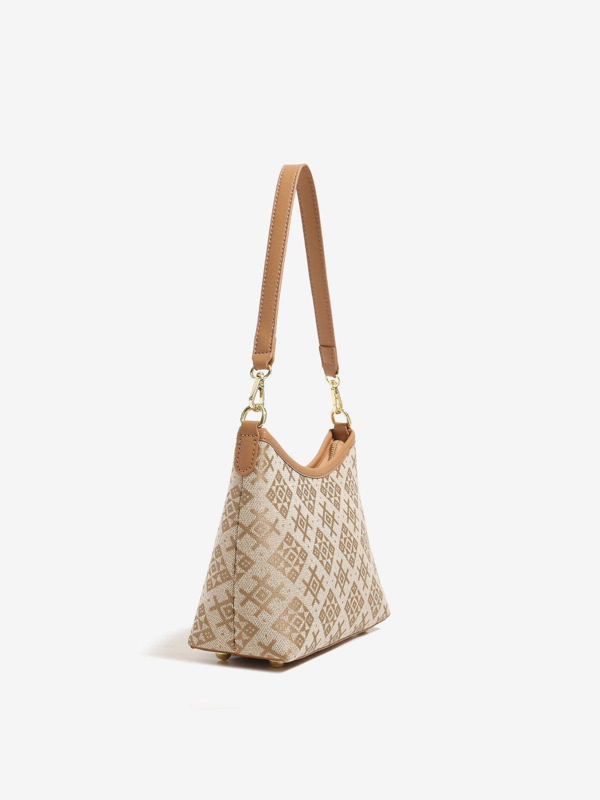 Bolso clutch vintage de piel vegana con monograma