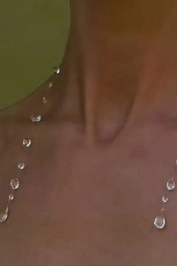 Collar corto de cristal en forma de gota