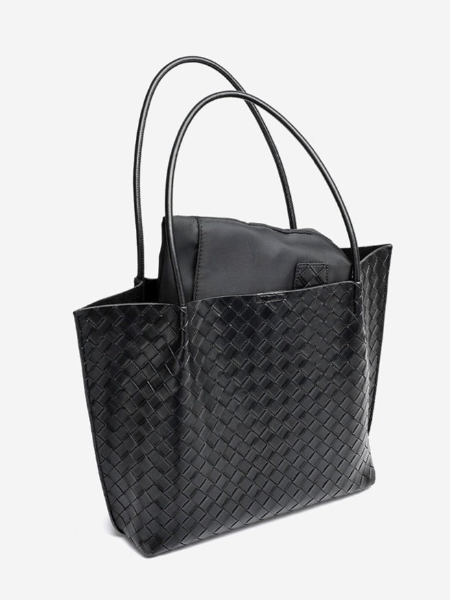 Bolso tote de piel trenzada