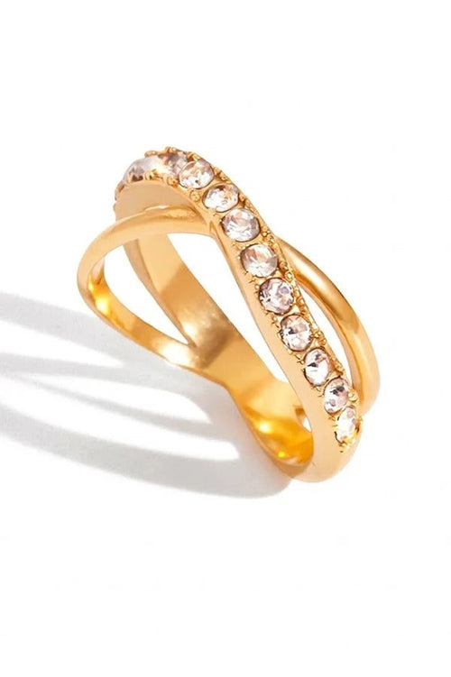 Anillo geométrico con circonita blanca