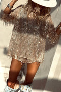 Conjunto de top de lentejuelas con borlas y short de cintura elástica