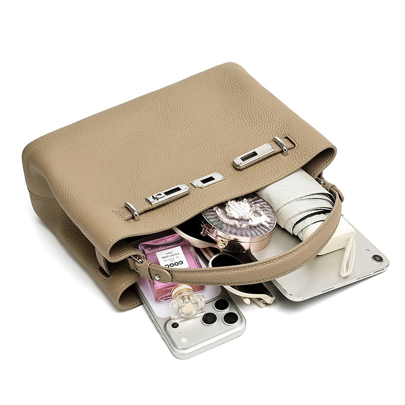 Bolso clutch satchel de piel
