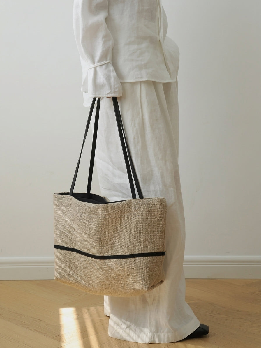 Bolso tote de lino