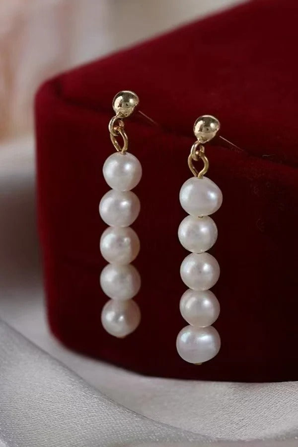 Pendientes de perla y flor