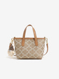 Bolso mini tote de piel vegana con monograma