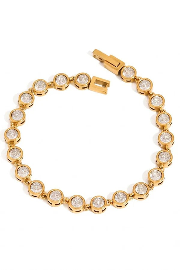 Pulsera de acero inoxidable con circonitas