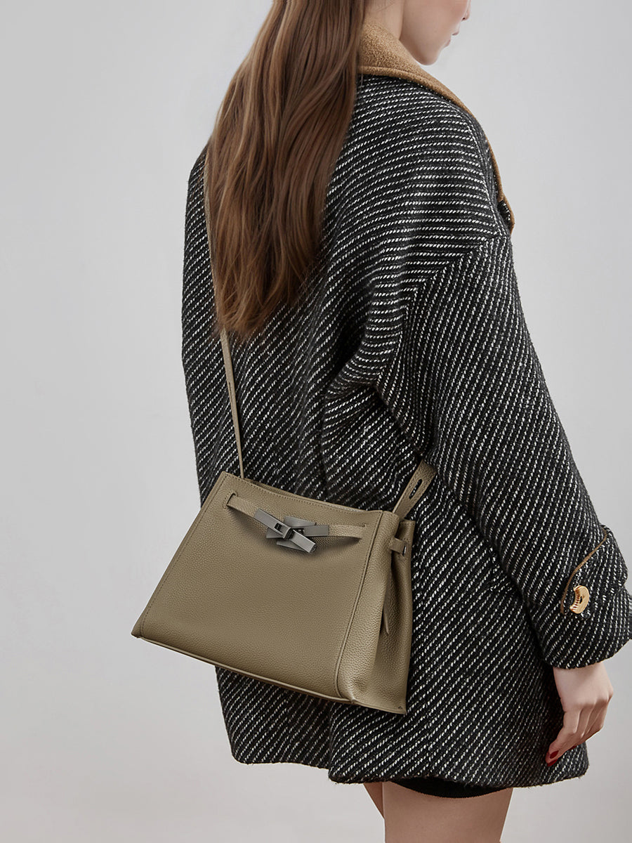 Bolso tote cubo Kelly de piel de gran capacidad