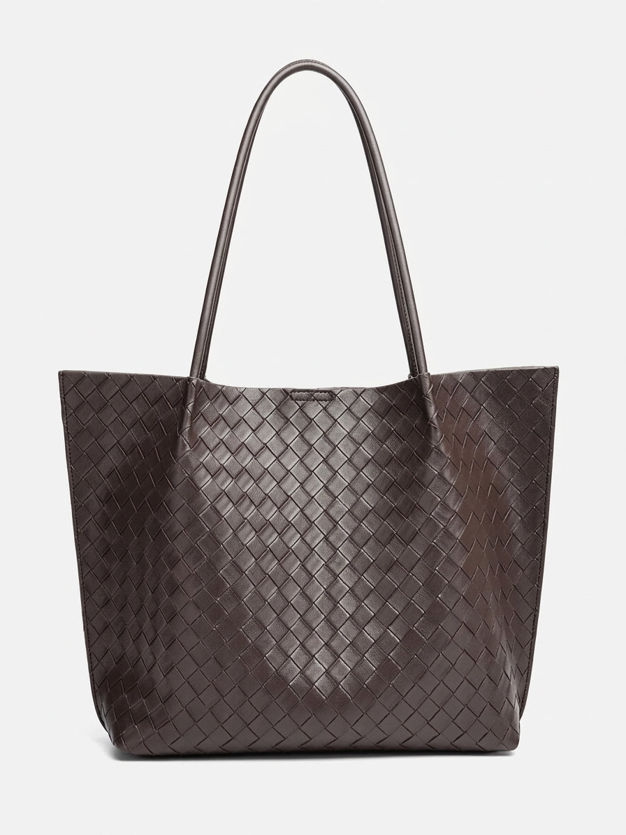 Bolso tote de piel trenzada
