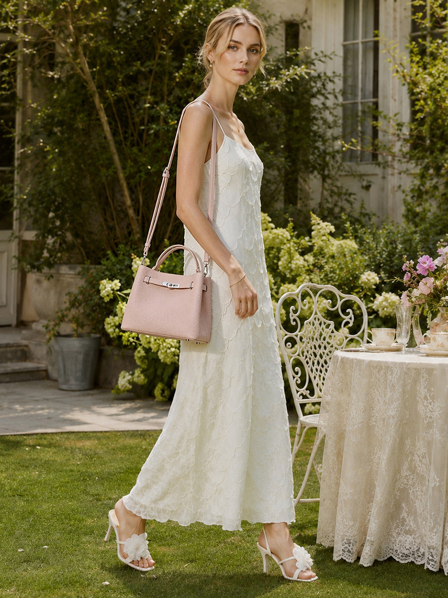 Bolso clutch satchel de piel