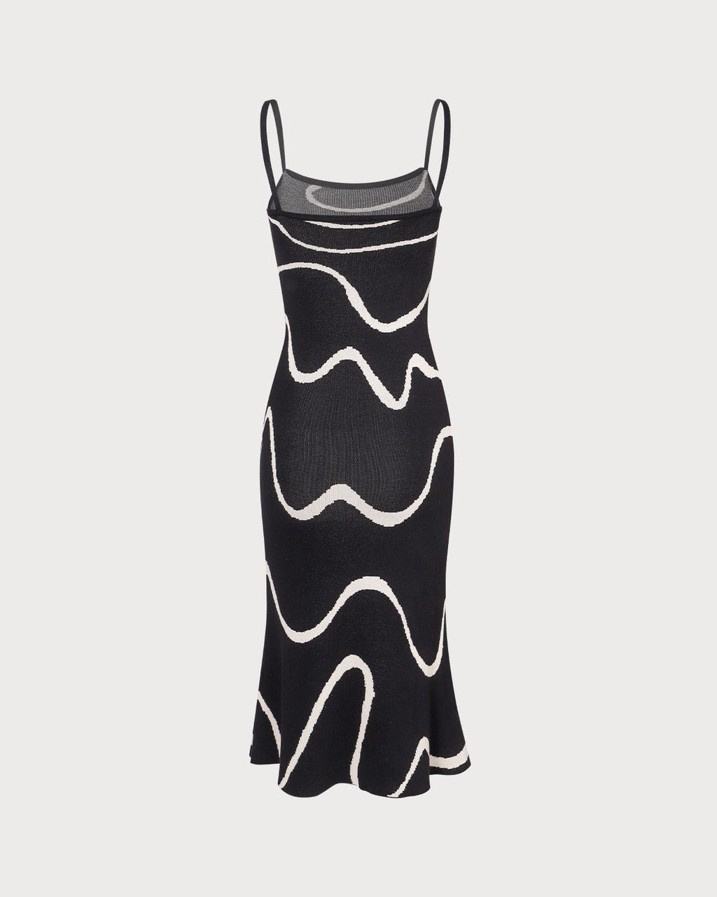 Vestido midi de punto negro con bajo sirena