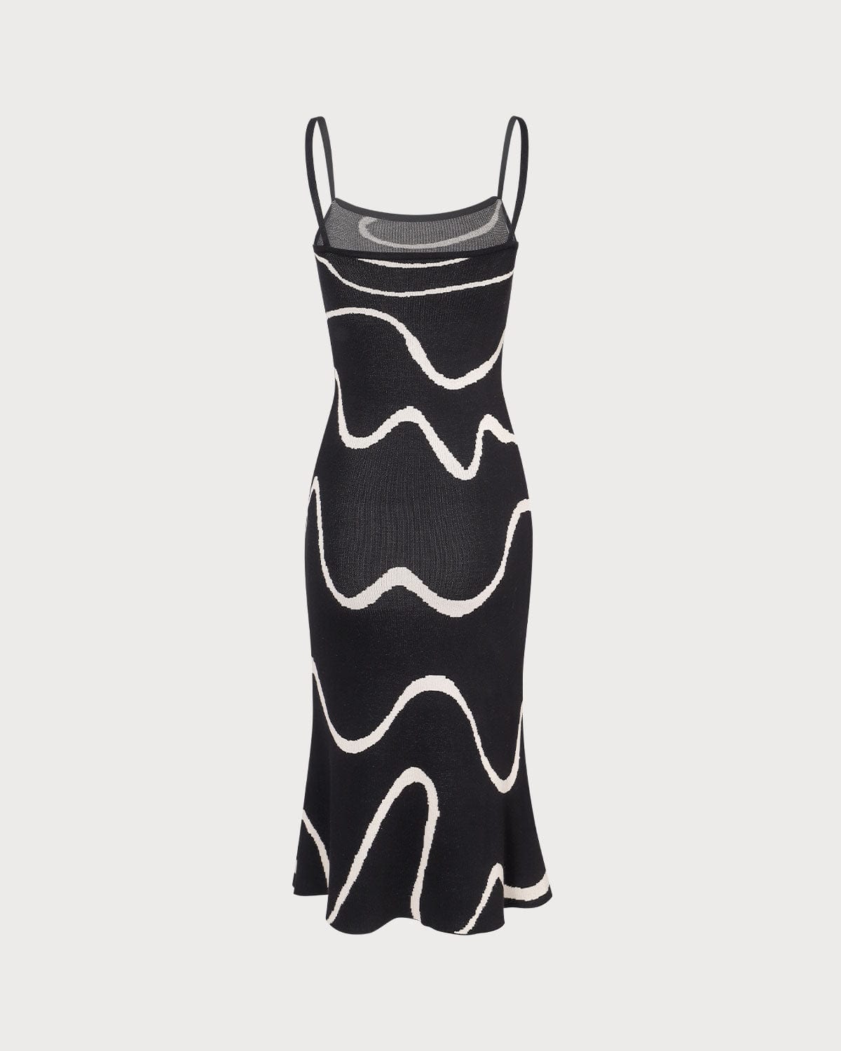 Vestido midi de punto negro con bajo sirena