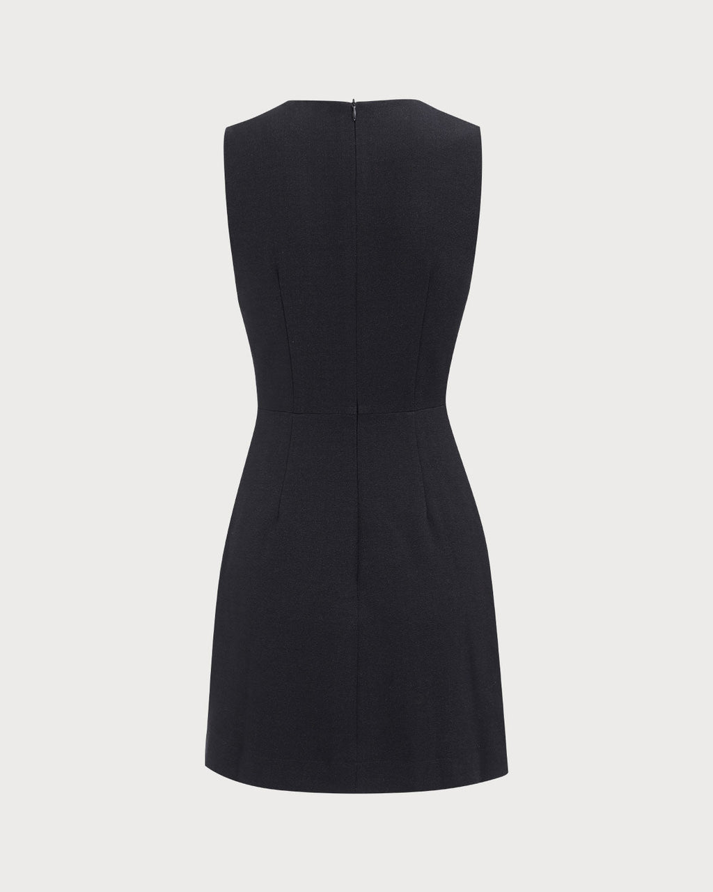 Vestido corto negro sin mangas con escote en V